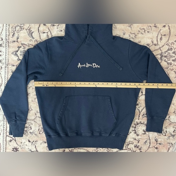 Aime Leon Dore Brush Script Hoodie Blue Mediun - Picture 5 of 10